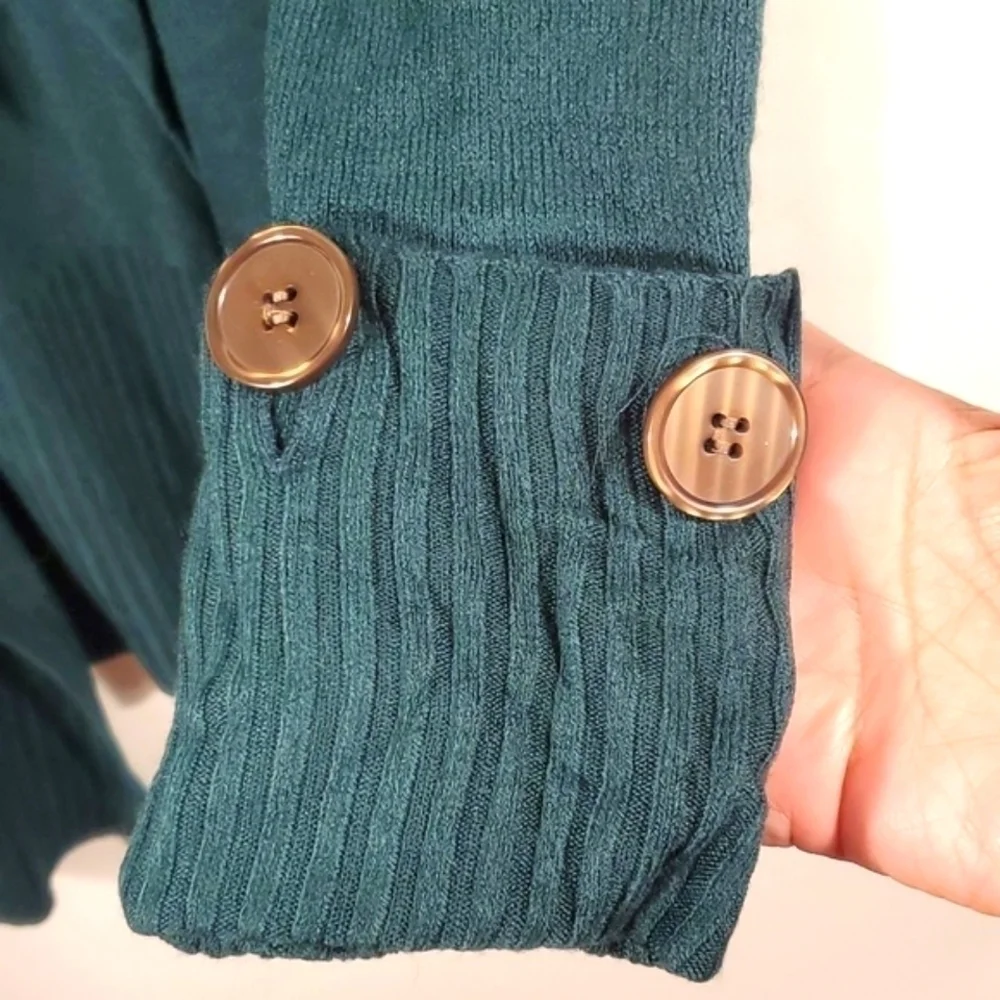 Hunter Green Trendy Open Cardigan Size Large - Picture 4 of 11